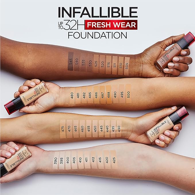 L'Oreal Paris Makeup Infallible Up to 32 Hour Fresh Wear Lightweight Foundation, 460 Golden Beige, 1 Fl Oz, Packaging May Vary-VivaGrace Women
