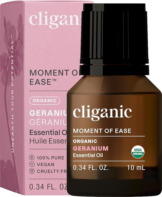 Cliganic Organic Geranium Essential Oil, 100% Pure Natural for Aromatherapy | Non-GMO Verified (Packaging May Vary)-VivaGrace Women