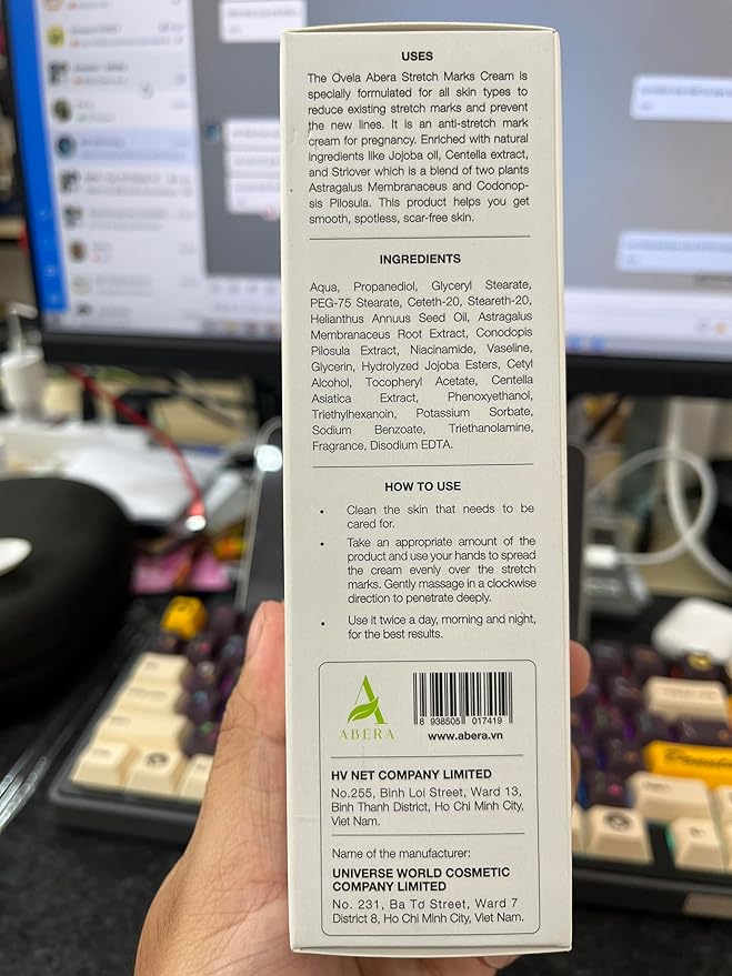 Abera Ovela Stretch Mark Cream, Stretch Marks Treatment For Pregnancy and Weight Fluctuations, Effective Treatment for Stretchmarks in All Skin Types (A. 1 Box + Ice Roller)-VivaGrace Women