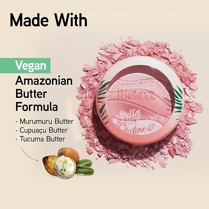 Physicians Formula Butter Believe It Blush Makeup Powder, Pink Sands | Murumuru Butter | For Sensitive Skin | Dermatologist Tested, Clinicially Tested-VivaGrace Women