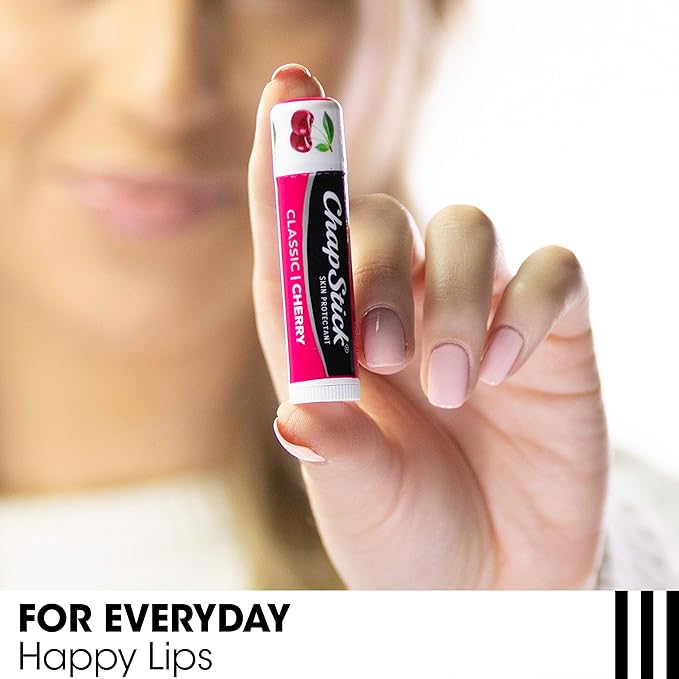 ChapStick Lip Care Set, Classic Collection 3-Pack – Spearmint, Cherry, and Strawberry Lip Balm, 0.15 Ea-VivaGrace Women