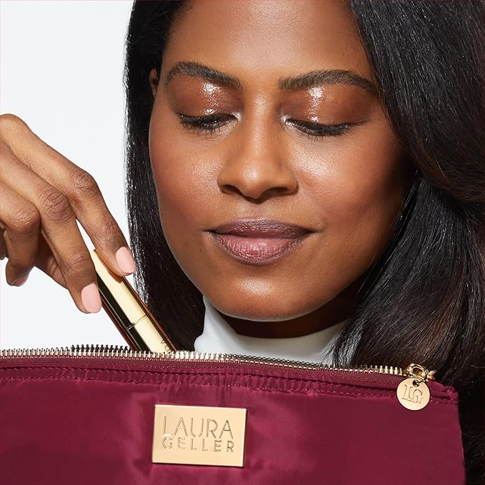 LAURA GELLER NEW YORK Quilted Makeup Bag with Brush Case, Burgundy - Toiletry Bag Organizer for Travel - Large Capacity Full Size Makeup Bag - Easy to Clean-VivaGrace Women