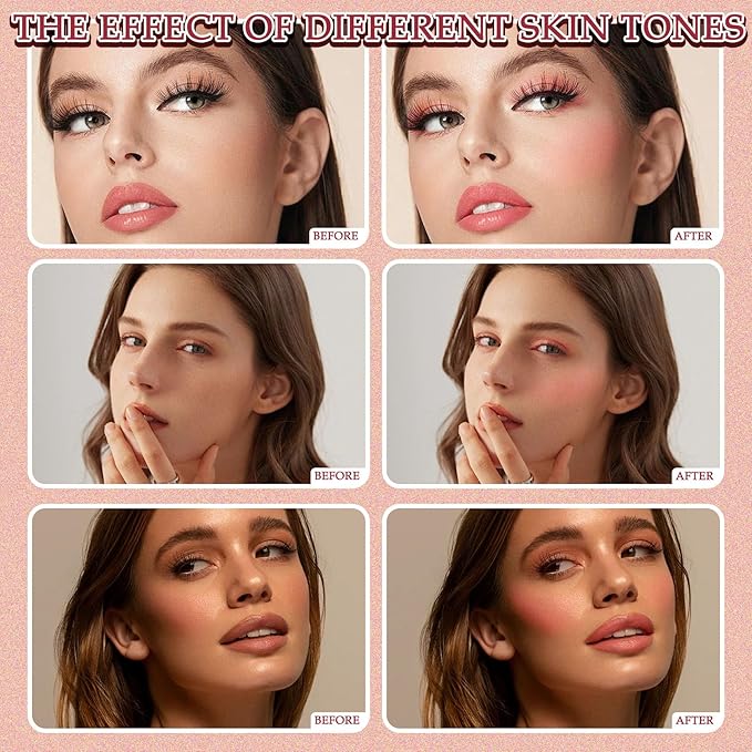 Cream Blush Stick,Multi-Use Makeup Blush Stick,Blendable Long Lasting Waterproof Blush Stick,Soft Tinted Moisturizer Cream Face Blush Makeup Stick for Cheeks & Lips Tint (#01 Shy Pink)-VivaGrace Women