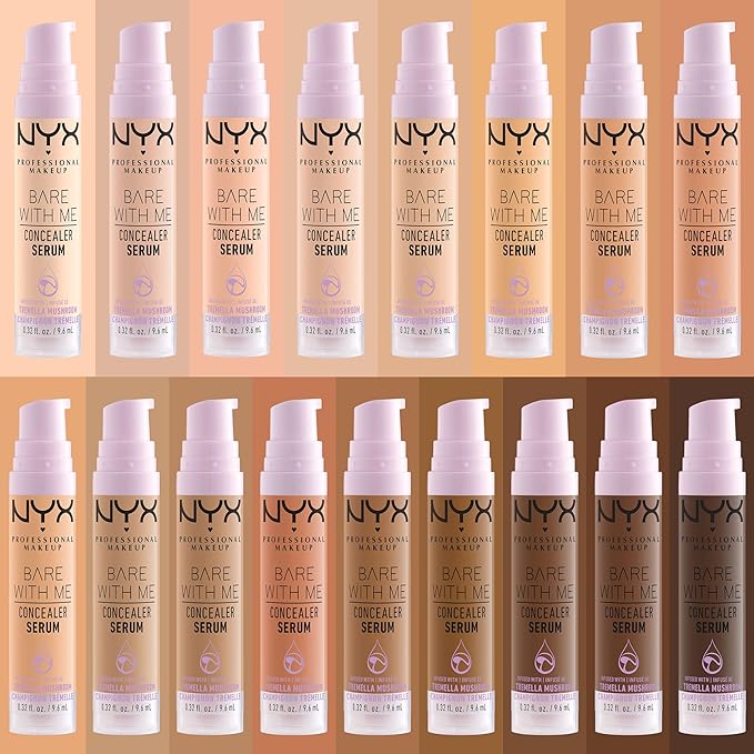 NYX PROFESSIONAL MAKEUP Bare With Me Concealer Serum, Up To 24Hr Hydration - Medium Golden-VivaGrace Women