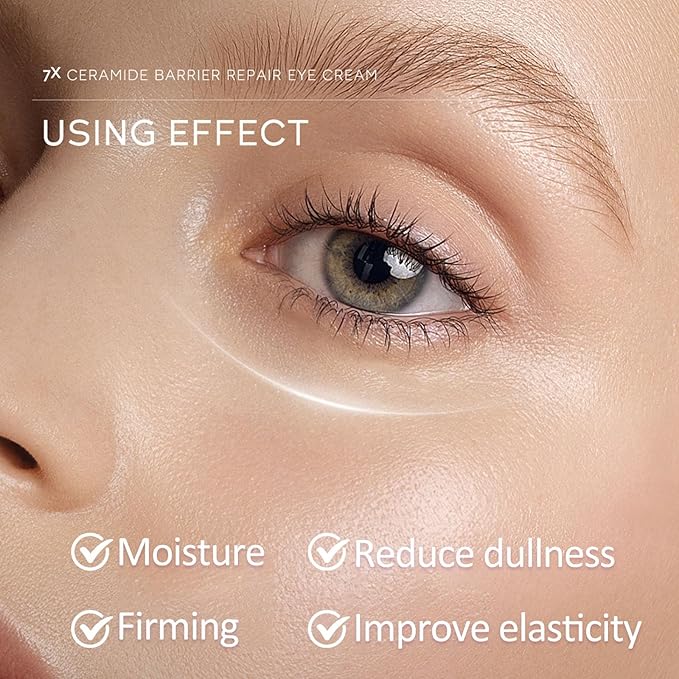 Ceramide Under Eye Cream, Hydrating Eye Cream, Eye Wrinkle Cream With Massage Head, Eye Cream Anti Aging, Dark Circle Eye Cream For Women & Men, eye moisturizer For All Skin Type-VivaGrace Women