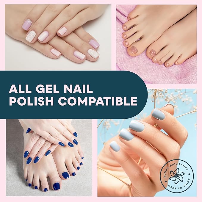 SUNUV UV LED Nail Lamp, UV Light for Gel Polish with 4 Timer Settings, Nail Dryer with LCD Display, Removable Base SUN4S Black-VivaGrace Women