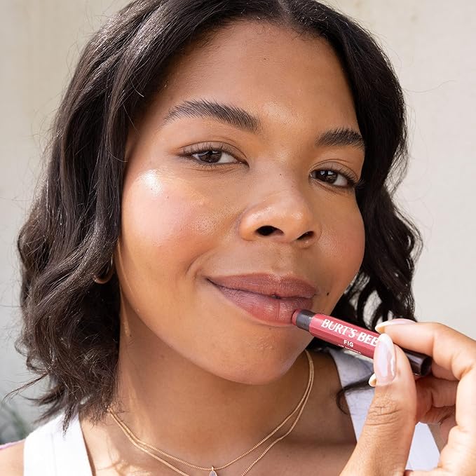 Burt's Bees Shimmer Lip Tint Set, Tinted Lip Balm Stick, Moisturizing for All Day Hydration with Natural Origin Glowy Pigmented Finish & Buildable Color, Plum (4-Pack)-VivaGrace Women