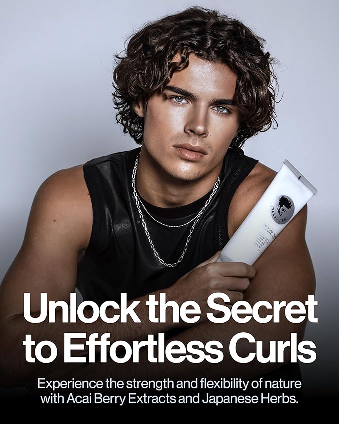 Avenue Man Curl Defining Cream - Improved Formula - Natural & Flexible Hold with Herbal Extracts for All Hair Types - Paraben Free & Sulfate Free-VivaGrace Women