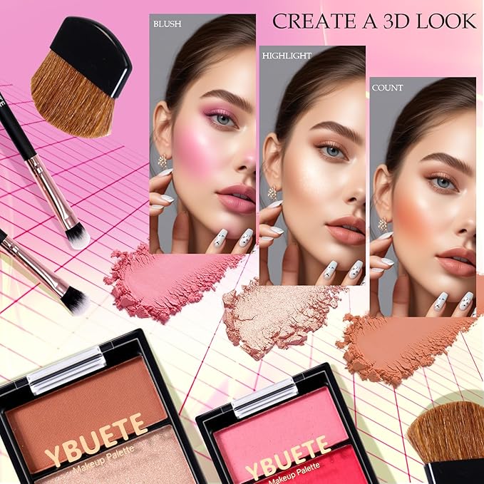 Makeup Set for Girls Teens Women, Makeup Kits for Teen, Makeup Gift Set for Beginners Teenagers, Travel Makeup Kit with Eyeshadow Blusher Contour Foundation Mascara Eyeliner Cosmetic bag-VivaGrace Women