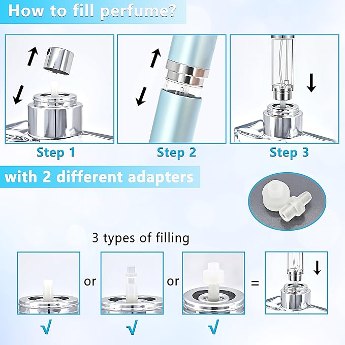 Refillable Perfume Atomizer Travel Bottle 5ml Leakproof Luxury Travel Perfume Refillable Bottle, Portable Fragrance Atomiser (Gold)-VivaGrace Women