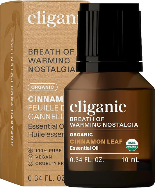 Cliganic Organic Cinnamon Leaf Essential Oil, 100% Pure Natural for Aromatherapy | Non-GMO Verified (Packaging May Vary)-VivaGrace Women