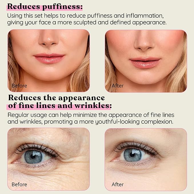 Stainless Steel Face Roller - Premium Gua Sha Facial Tools Stainless Steel GuaSha Tool and Face Roller Set - Gua Sha Stainless Steel Gua Sha Tool - Metal Face Roller and Gua Shua Set - Spa Gifts-VivaGrace Women