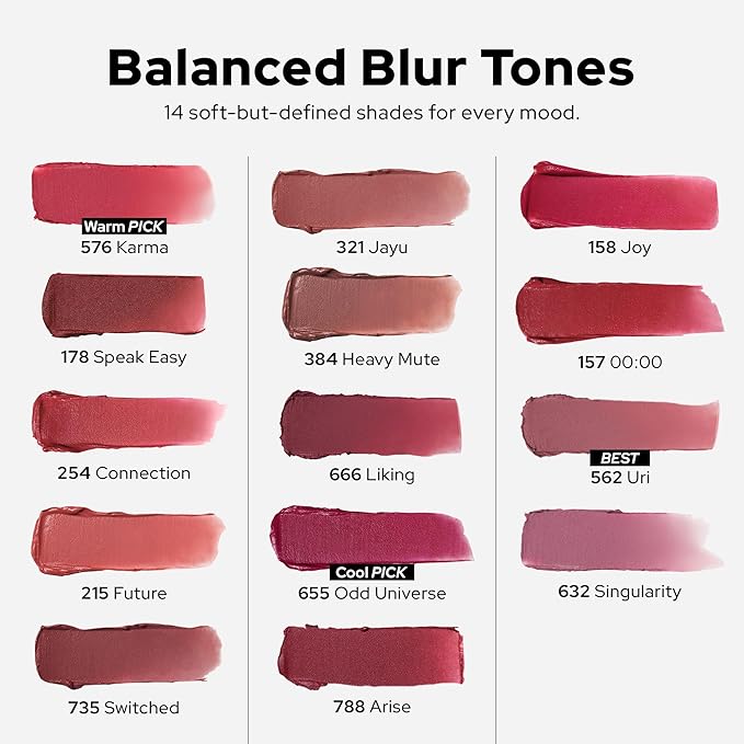 Unseen Blur Lip Tint Long-Lasting Stain, Blendable 3.2g (562 Uri, 0.11 Ounce (Pack of 1))