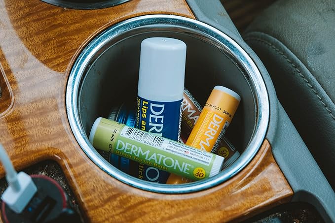 Dermatone Green Tea Lip Balm SPF 30 | Lip Balm with Sunscreen | Moisturizing with Aloe and Vitamin E | Medicated to Soothe & Replenish Chapped and Cracked Lips (Green Tea Lip Balm, 0.15oz Pack of 2)-VivaGrace Women