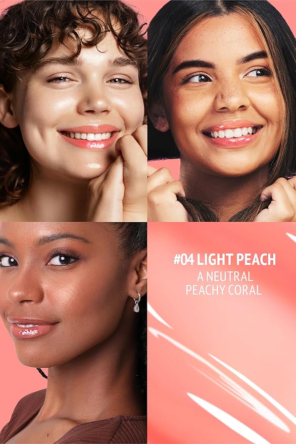 Veganize Collagen Lip Glass Balm | Hydrating Lip Balm in 9 Vibrant Colors | Moisturizing Lip Care Infused with Collagen Jelly Magic | No Animal Trial Lip Balm 0.06 oz (N0. 4 Light Peach)-VivaGrace Women