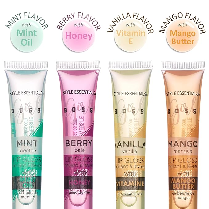 Expressions 12pc Lip Gloss Lip Oil Collection – Lip Gloss Tubes with Essential Oils, Moisturizing, Hydrating Lip Glosses, Lip Glow Oil, Hydrating Lip Balm-VivaGrace Women
