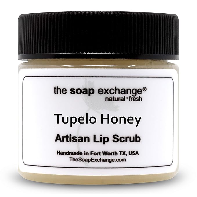 Lip Scrub - Tupelo Honey Flavor - Hand Crafted 1.5 oz / 42.5 g Natural Lip Care, Artisan Lip Treatment, Exfoliate, Hydrate, & Protect. Made in the USA.-VivaGrace Women