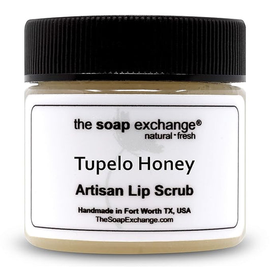 Lip Scrub - Tupelo Honey Flavor - Hand Crafted 1.5 oz / 42.5 g Natural Lip Care, Artisan Lip Treatment, Exfoliate, Hydrate, & Protect. Made in the USA.-VivaGrace Women