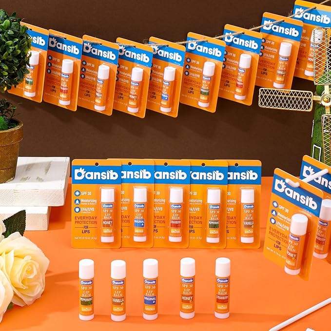 10 Pcs Sunscreen Lip Balms Bulk SPF 30 Lip Balms Stick with Sunscreen Employee Staff Appreciation Gifts Bulk Team Coworkers Christmas Party Gifts for Outdoor Travel Beach-VivaGrace Women