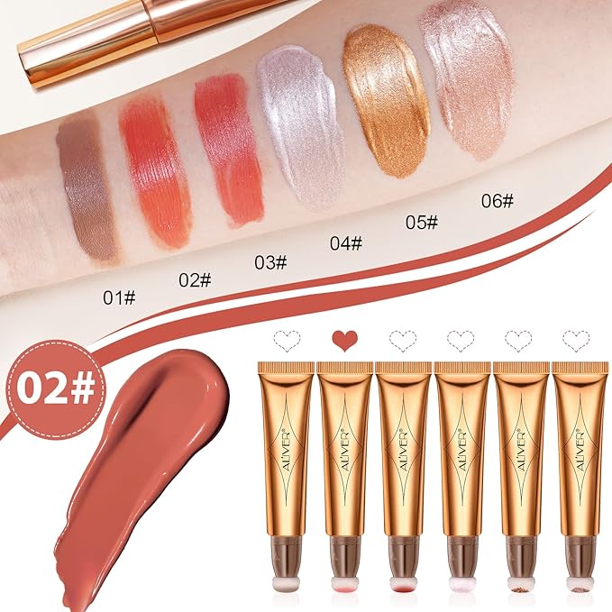 Blush Beauty Wand, Matte Face Blush with Cushion Applicator, Natural Silky Smooth Creamy Liquid Blush Wand, Lightweight Blendable Blush Stick for Cheek, Cruelty-free (Soft Rose)-VivaGrace Women