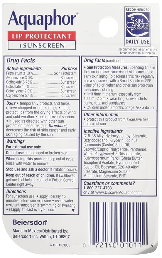 Lip Protectant Plus Sunscreen SPF 30 0.35 Ounce (Pack of 3)-VivaGrace Women