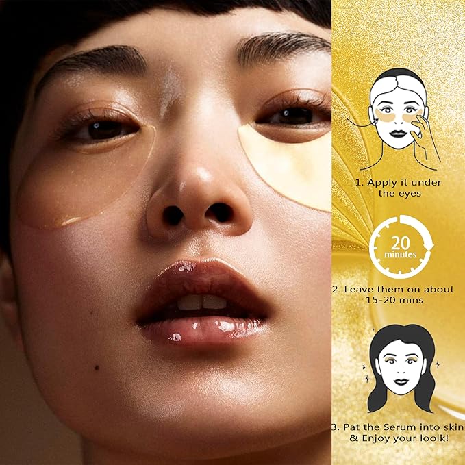 CCbeauty 24K Gold Under Eye Patches for Puffy Eyes, Dark Circles and Puffiness, Collagen Hydrating Mask Skincare, Gel Pads for Eye Bags and Wrinkles Under Eye Treatment,30pairs-VivaGrace Women