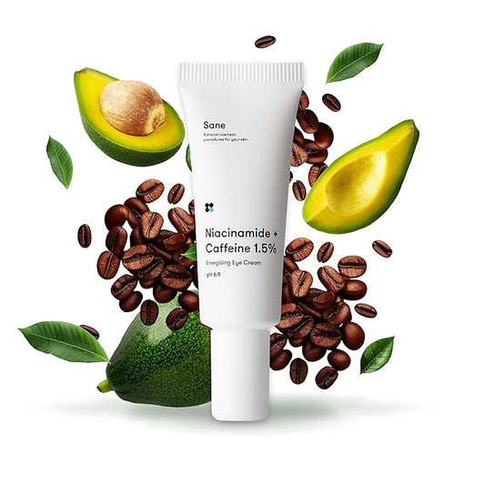 Sane Eye Cream for Dark Circles and Puffiness Treatment with Caffeine and Niacinamide - 0.68 fl oz, Hydrating Eye Cream for Dark Circles, Mornings without Puffiness-VivaGrace Women
