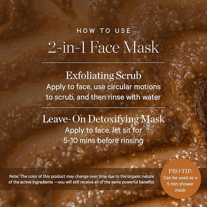 KORA Organics Turmeric Brightening & Exfoliating Mask, Multi-Use Facial Scrub, Polish & Illuminate, Certified Organic Exfoliating Face Mask, Cruelty Free Exfoliator - 3.38 fl oz-VivaGrace Women