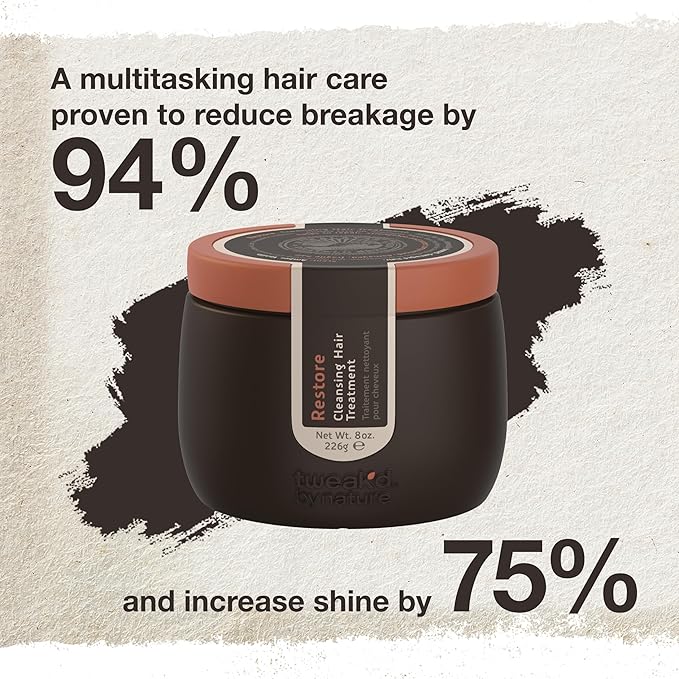 Tweak’d by Nature - Restore Cleansing Hair Treatment, Hair Mask for Damaged Hair, 5-in-1, Strengthens and Nourishes Dry Hair for Silky and Soft Feel, Cruelty Free (8 ounces)-VivaGrace Women