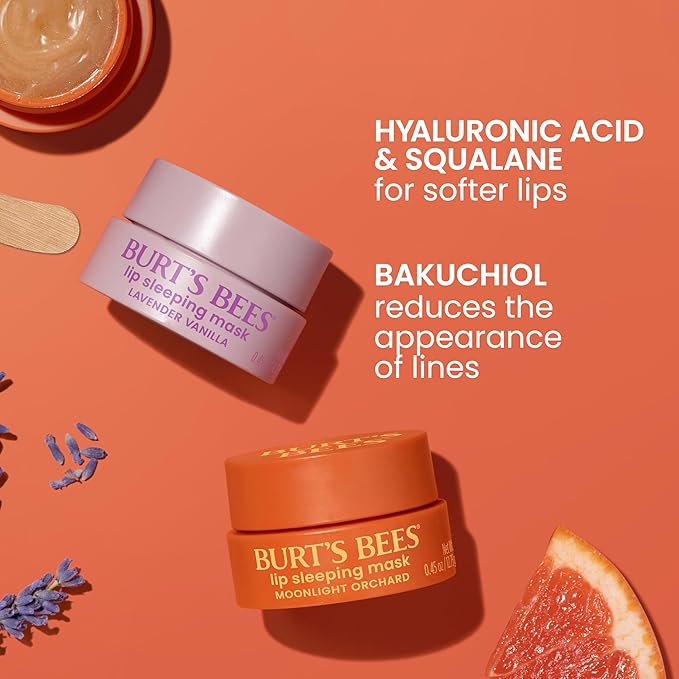 Burt’s Bees Moonlight Orchard Lip Sleeping Mask, With Hyaluronic Acid and Squalane Moisturizer To Instantly Hydrate Lips, Overnight Lip Mask, Lip Treatment, 0.45 oz.-VivaGrace Women