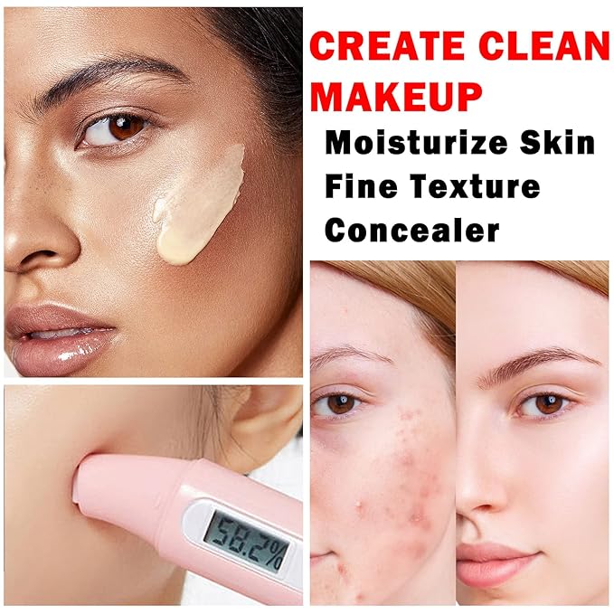 Mushroom Head Air Cushion CC Cream BB Cream Foundation Face Makeup,Full Coverage Foundation Moisturizing Concealer Makeup Base,Long Lasting Cushion Foundation with Mushroom Makeup Sponge (Natural)-VivaGrace Women