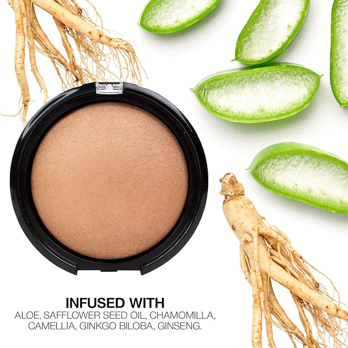 Palladio Baked Bronzer, Highly Pigmented and Easy to Blend, Shimmery Bronzed Glow, Use Dry or Wet, Lasts all day long, Provides Rich Tanning Color Finish, Powder Compact, Illuminating Tan-VivaGrace Women