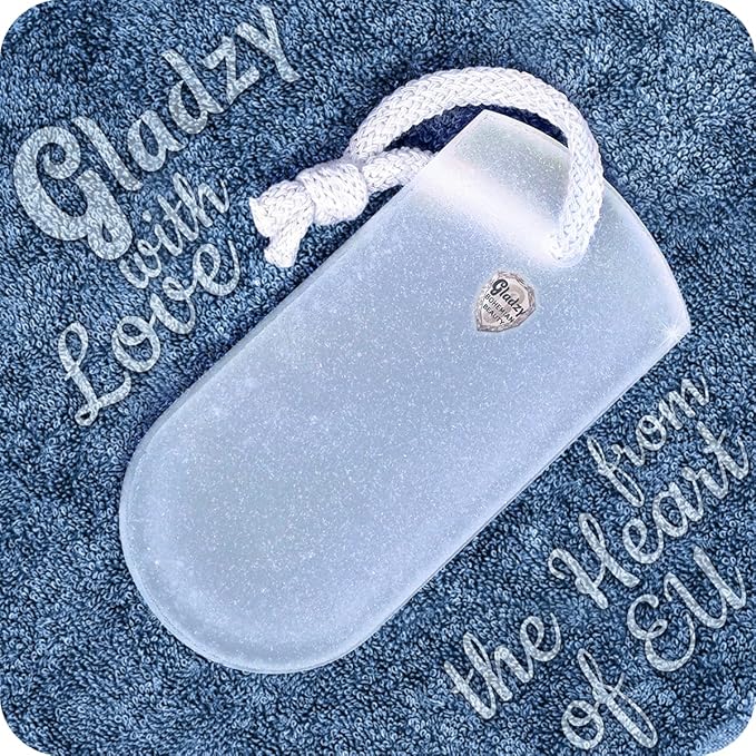 Genuine Czech Glass Foot File by GLADZY - Gentle Callus Remover Foot Rasp, Pedicure & Spa Rough Skin Scrubber, Two-Sided Etched Different Grit Surface, Professional Toenail & Heels Care, Made in EU-VivaGrace Women