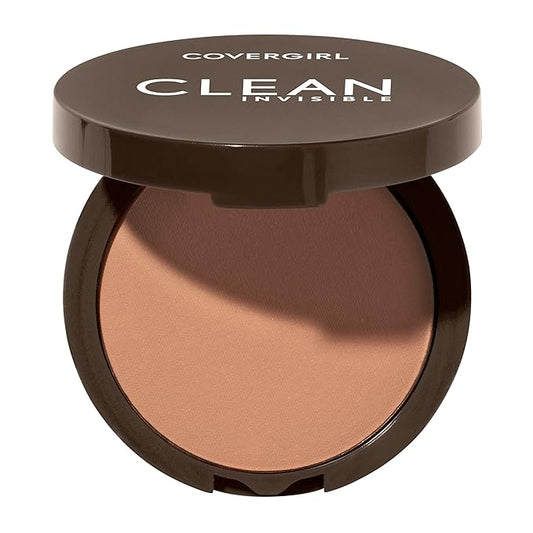Covergirl Clean Invisible Pressed Powder, Lightweight, Breathable, Vegan Formula, Soft Honey 155, 0.38oz-VivaGrace Women