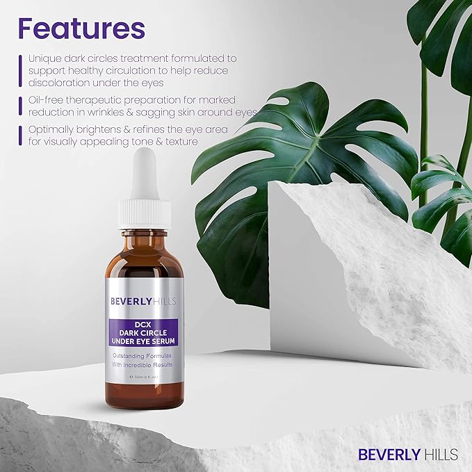 Beverly Hills DCX Under Eye Serum for Wrinkles, Puffy Eyes and Dark Cirlces Treatment for All Skin Types | Anti Wrinkle Serum with Seaweed, Hyaluronic Acids & Peptides for Hydrated & Soft Skin, 30 mL-VivaGrace Women