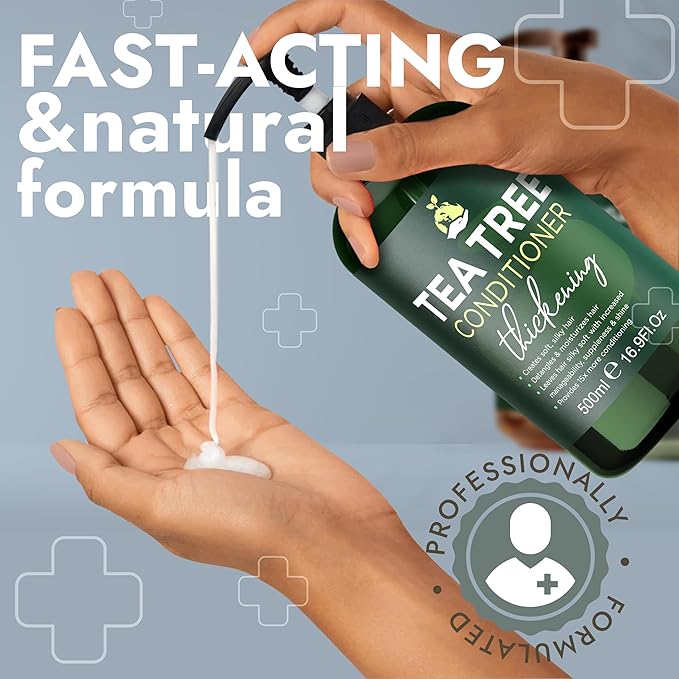 Tea Tree Shampoo & Conditioner Set | Thinning Hair Loss Treatments for Men and Women | Soothes Itchy Scalp & Dandruff | Boosts Hair Growth & Reduces Hair Loss | Sulfate & Paraben Free-VivaGrace Women