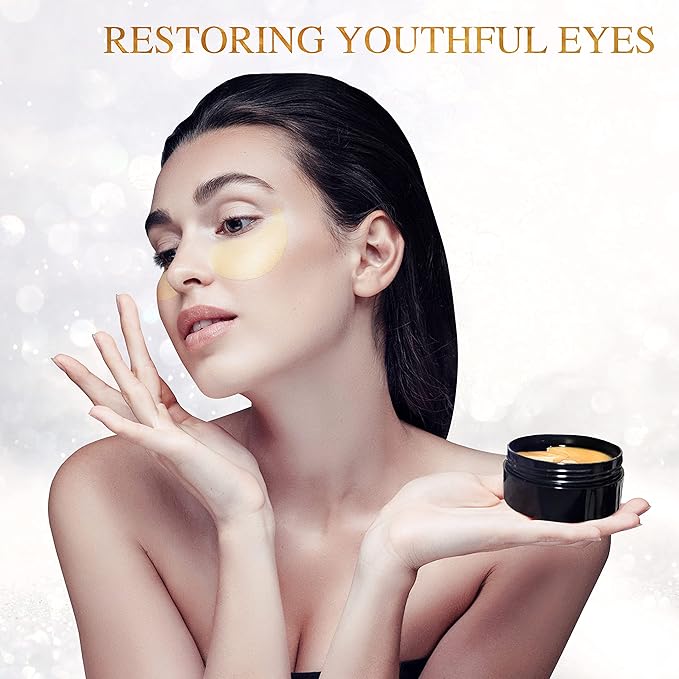 Under Eye Masks - 24K Gold Under Eye Patches for Puffy Eyes and Dark Circles - Under Eye Treatment, Fine Lines & Puffiness, 30 Pairs Collagen Eye Gel Pads for Personal Care-VivaGrace Women