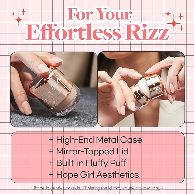 Hope Girl 3D Powder Blusher 0.17oz | Skin-Loving Korean Mini Blush for Cheeks and Eye Makeup w/Allantoin | K Beauty Cool Toned Vibrant Sunkissed Fine Powder Makeup Blush Cosmetics (#02 Coral Stone)-VivaGrace Women