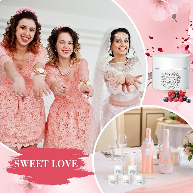 12 Pcs Thank You Lip Sleeping Mask Bulk Bridal Shower Gifts for Guests Thank You for Celebrating with Us Lip Mask Moisturize Nourish for Wedding Bridal Shower Favor Christmas Gift(Floral)-VivaGrace Women