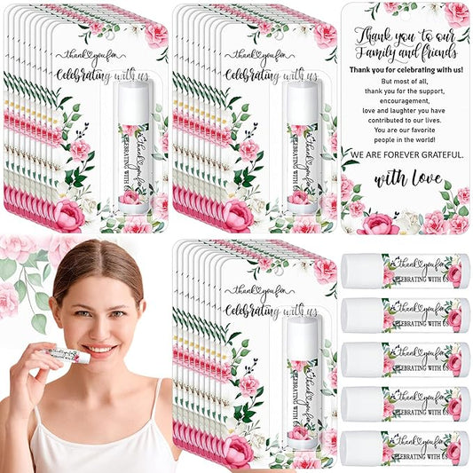 30 Pack Thank You Gift Lip Balm Bulk Bridal Shower Favors Bridal Shower Favor Lip Care Set Bachelorette Party Favors Baby Shower Favor Thank You Appreciation Gift for Guest Basket Gift Stuffer-VivaGrace Women