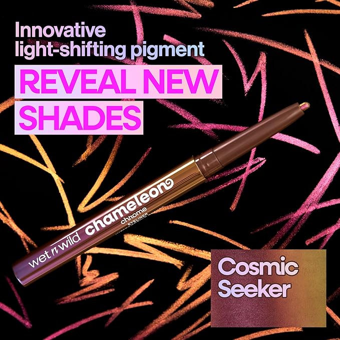 wet n wild Chameleon Chrome Eyeliner, Waterproof and Smudge-Proof, Multichrome Color Shift, Long-Lasting 18-Hour Wear, Cruelty-Free & Vegan - Cosmic Seeker