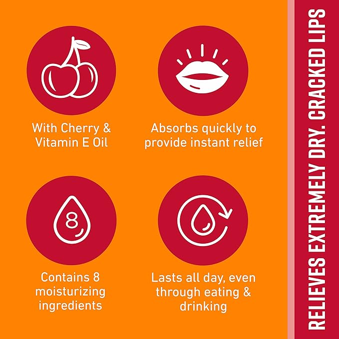 O'Keeffe's Lip Repair Lip Balm with Cherry & Vitamin E Oil, Stick, Twin Pack-VivaGrace Women