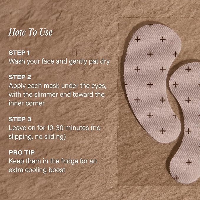 '+ Lux Unfiltered Cooling Under Eye Patches - Anti-Slip Caffeine Infused Korean Eye Mask - Reduces Puffiness, Brightens, & Hydrates Skin - Fragrance Free, Vegan, & Cruelty Free - 10 Count-VivaGrace Women