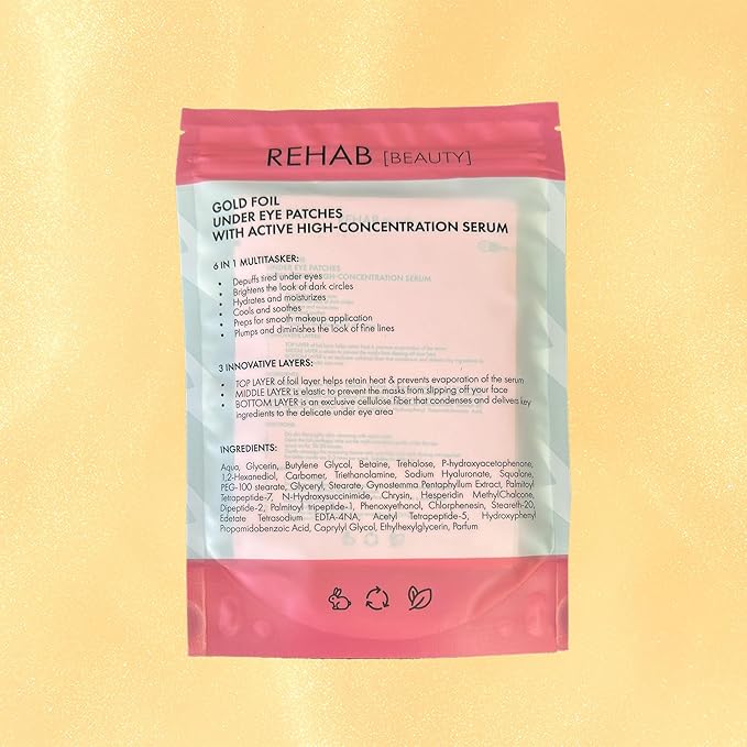 24k Gold Under Eye Patches for Puffy Eyes (7 Pairs) – Gold Foil Under Eye Masks for Dark Circle with Betaine, Hyaluronic Acid – Skincare Eye Bags Patches Treatment for Men & Women-VivaGrace Women