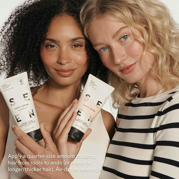 SEEN Curly Creme - Scented - Non-Comedogenic & Sulfate-Free Curl Defining Styling Hair Cream- Reduces Frizz- Heat Protectant- Safe for Sensitive Skin-VivaGrace Women