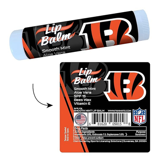 FANMATS 34633 Cincinnati Bengals Smooth Mint SPF 15 Lip Balm-VivaGrace Women