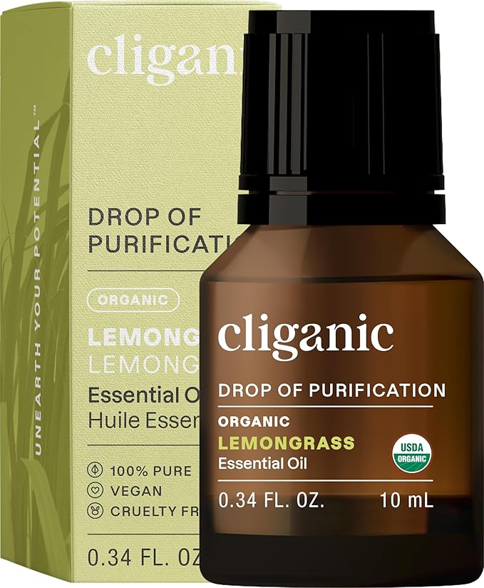Cliganic USDA Organic Lemongrass Essential Oil - 100% Pure Natural Undiluted, for Aromatherapy Diffuser | Non-GMO Verified (Packaging May Vary)-VivaGrace Women
