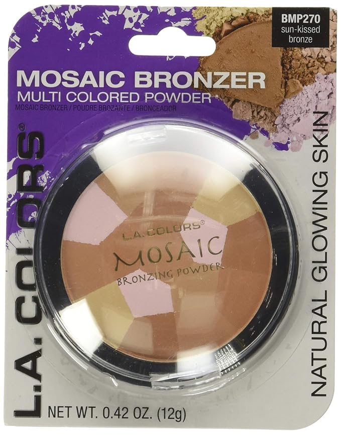L.A. Colors Mosaic Bronzer/Blush Compact, Golden Bronze, 0.09 Ounce (Pack of 2)-VivaGrace Women