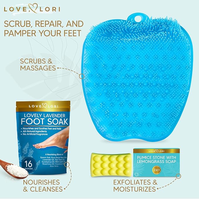 LOVE, LORI Foot Spa Kit, Foot Care Kit, Self Care Gifts for Women, 8 Piece Pedicure Kit, Great Valentine Day Gifts for Her, Gifts for Women, Spa Gifts-VivaGrace Women