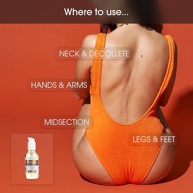 Advanced Clinicals Vitamin C illuminating Body Oil For Women & Men |Vitamin C Oil Skin Care Body Moisturizer With Vitamin E + Botanicals To Help Improve Appearance Of Dark Spots + Dry Skin, 3.8 Fl Oz-VivaGrace Women